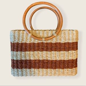 Woven Wicker Women's Box Bag Purse